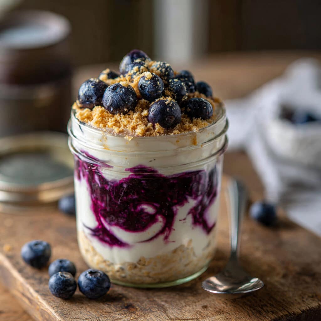 Blueberry Cheesecake Overnight Oats