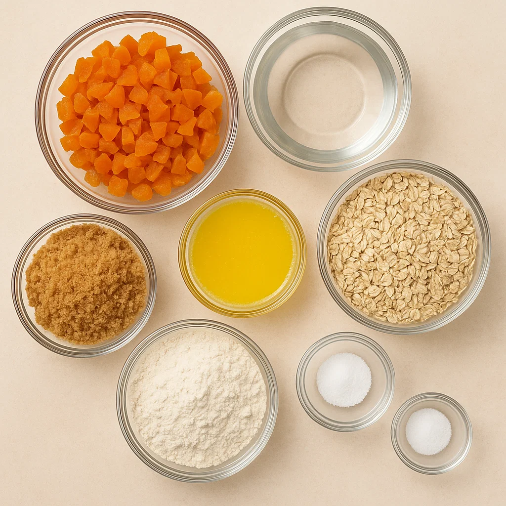 Apricot Crumble Bars ingredients