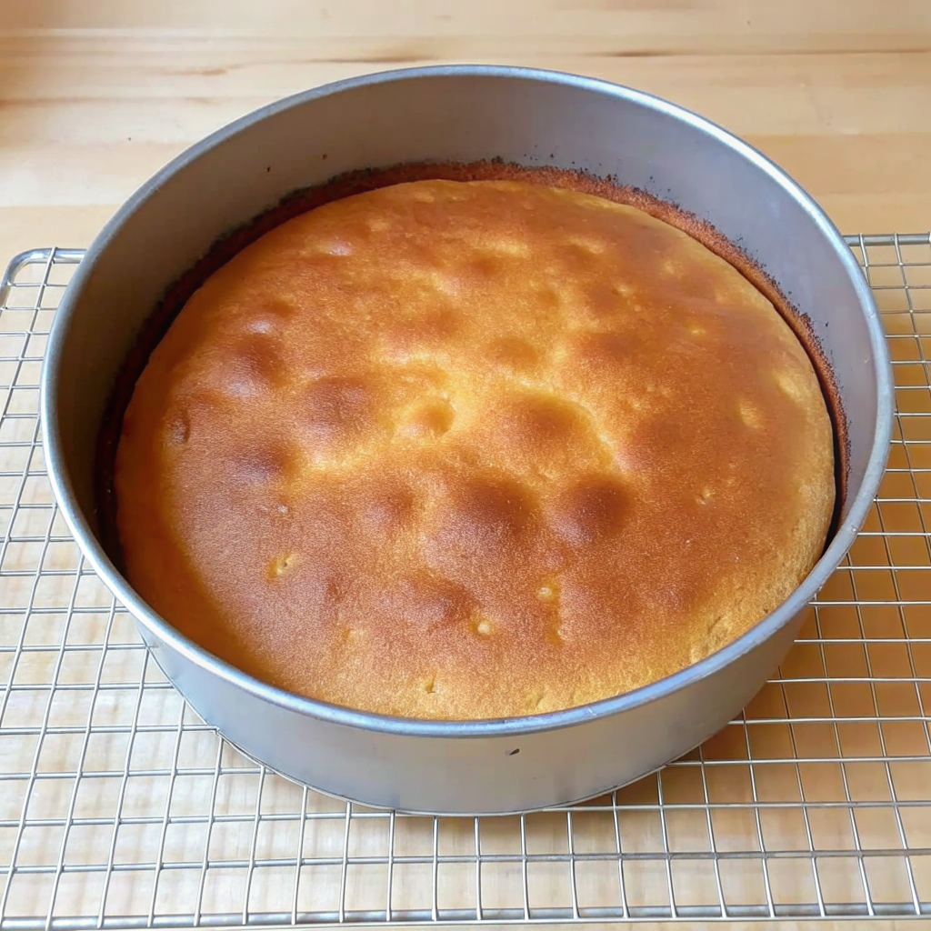 Cool the cake in the pan for 10 minutes