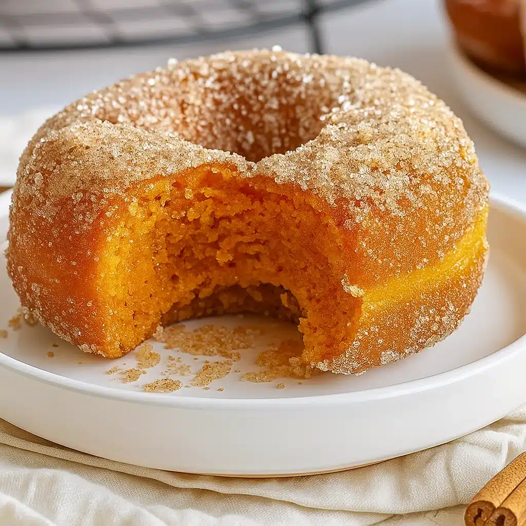 Golden-brown baked pumpkin donuts with glossy maple glaze arranged on a wire cooling rack