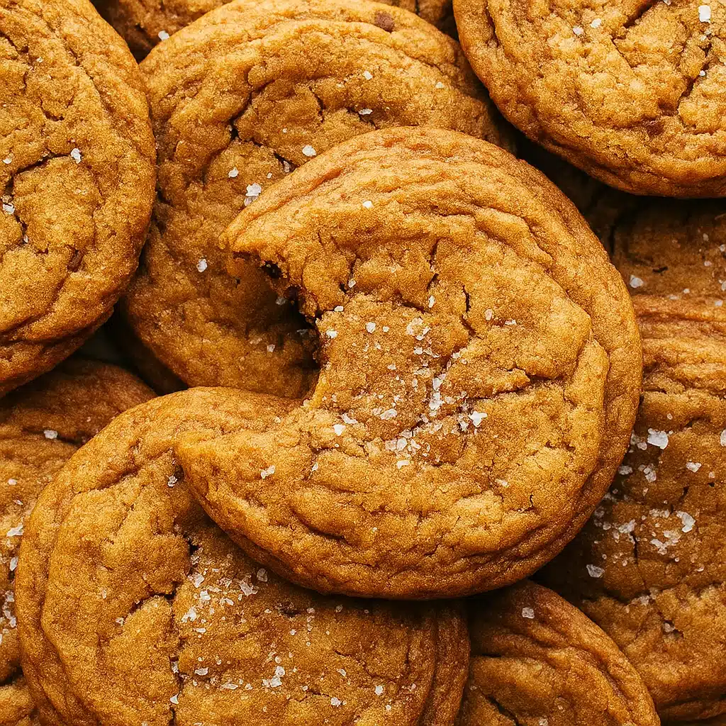 Soft, chewy pumpkin cookies rolled in spiced sugar, arranged on a white plate with fall leaves in the background
