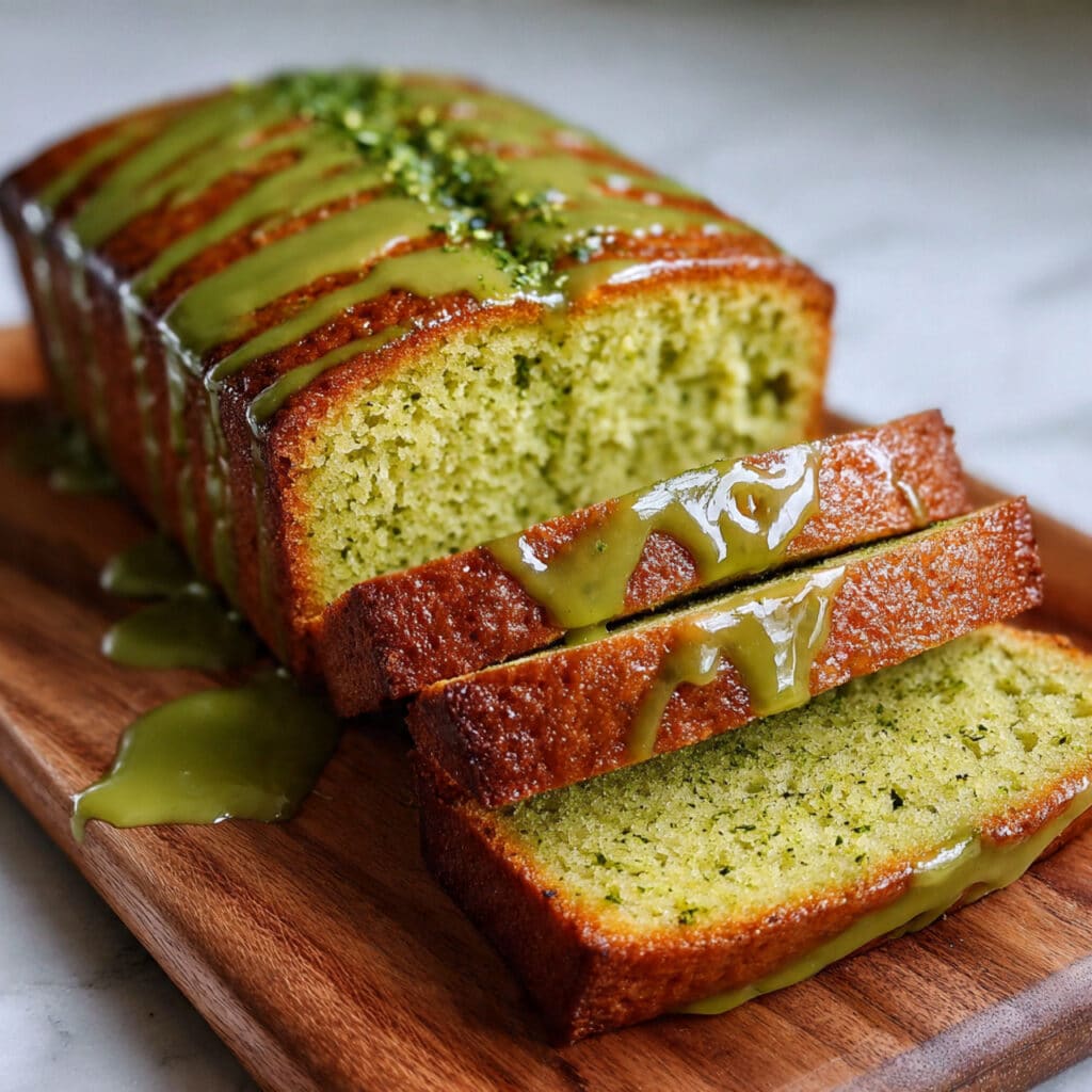 Matcha Pound Cake with optional matcha glaze—earthy, elegant, and easier to make than you think