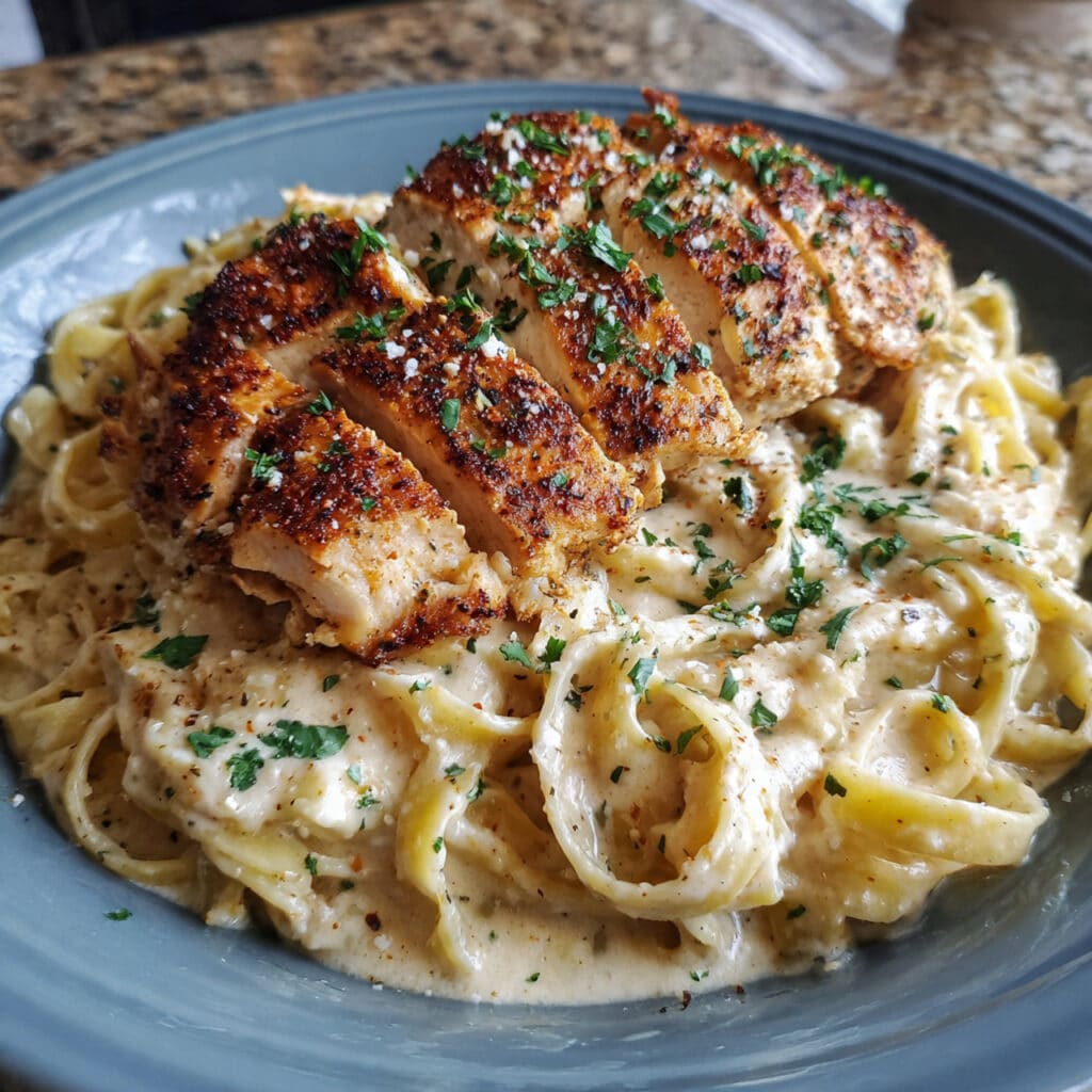 Creamy, spicy, and utterly irresistible—this Cajun chicken alfredo is pure comfort food magic!