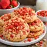 Strawberry Crunch Cookies loaded with freeze-dried strawberries and crispy rice cereal—perfect for spring gatherings and summer parties