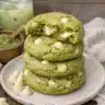 Matcha Latte Cookies with that gorgeous natural green color — perfect with your afternoon tea!