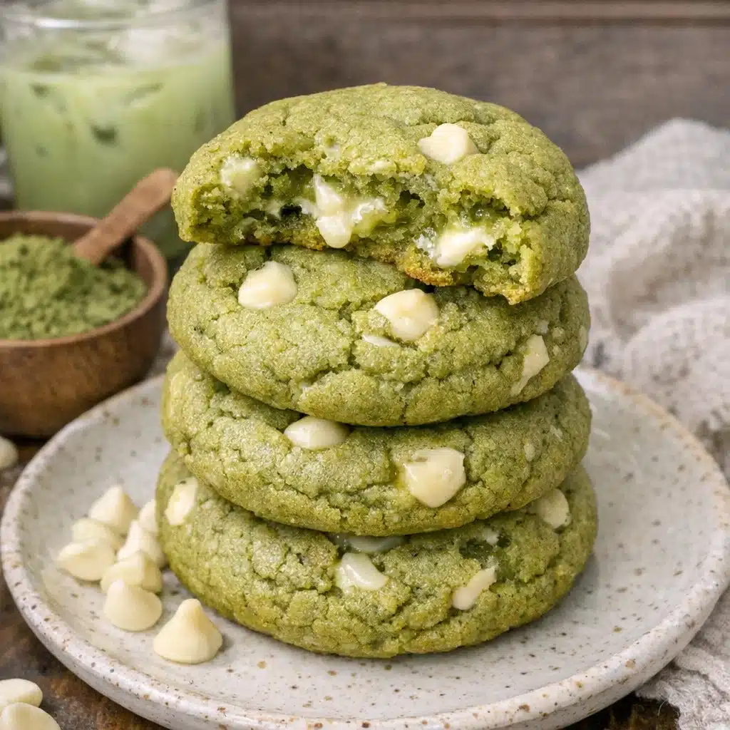 Matcha Latte Cookies with that gorgeous natural green color — perfect with your afternoon tea!