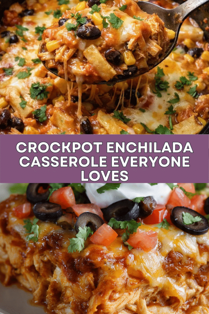 Crockpot Chicken Enchilada Casserole