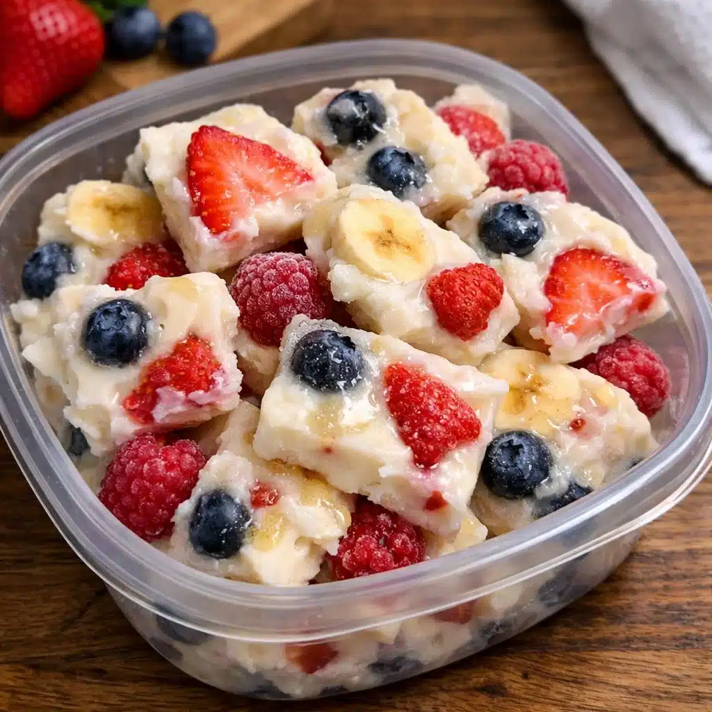 Frozen yogurt bites are the easiest healthy snack you'll ever make! Creamy Greek yogurt mixed with honey and vanilla, studded with fresh fruit