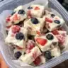Frozen yogurt bites are the easiest healthy snack you'll ever make! Creamy Greek yogurt mixed with honey and vanilla, studded with fresh fruit