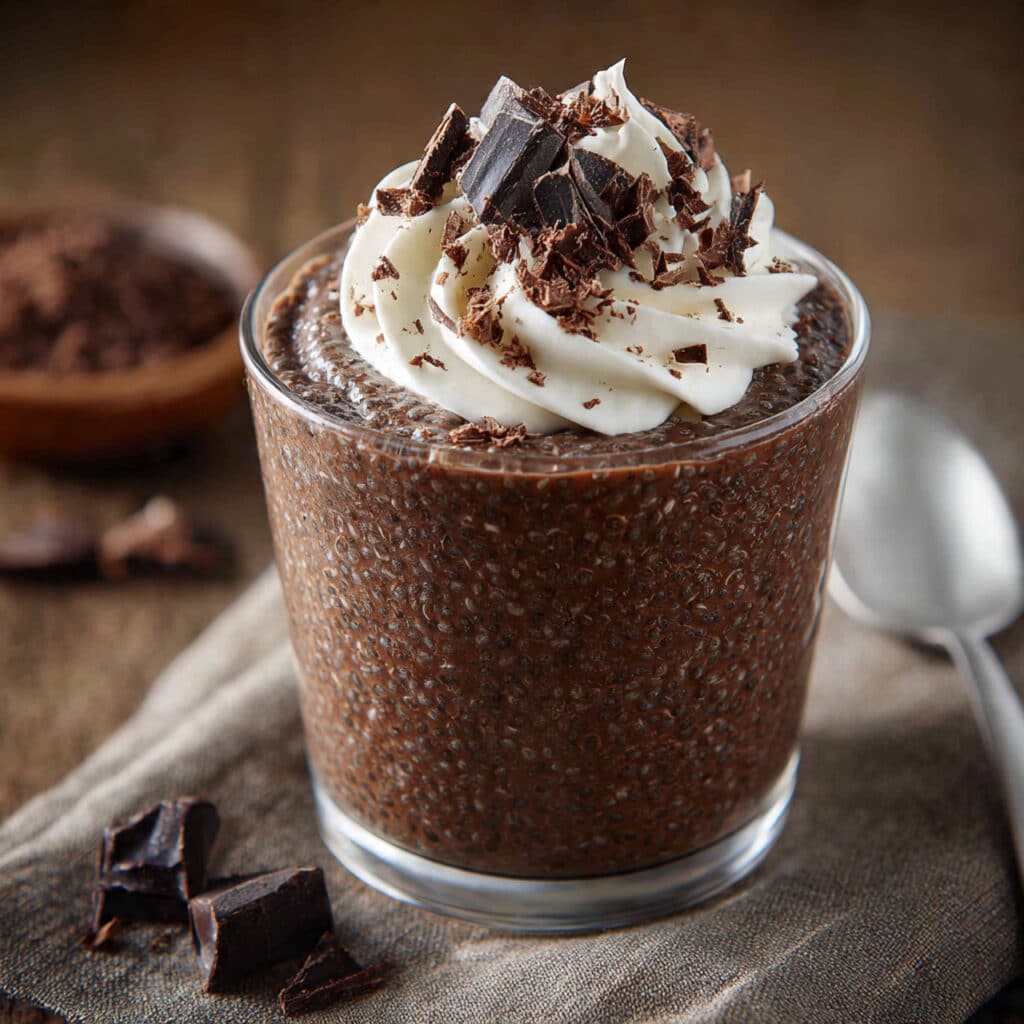 Rich, creamy Chocolate Chia Pudding made with just 5 simple ingredients in 5 minutes