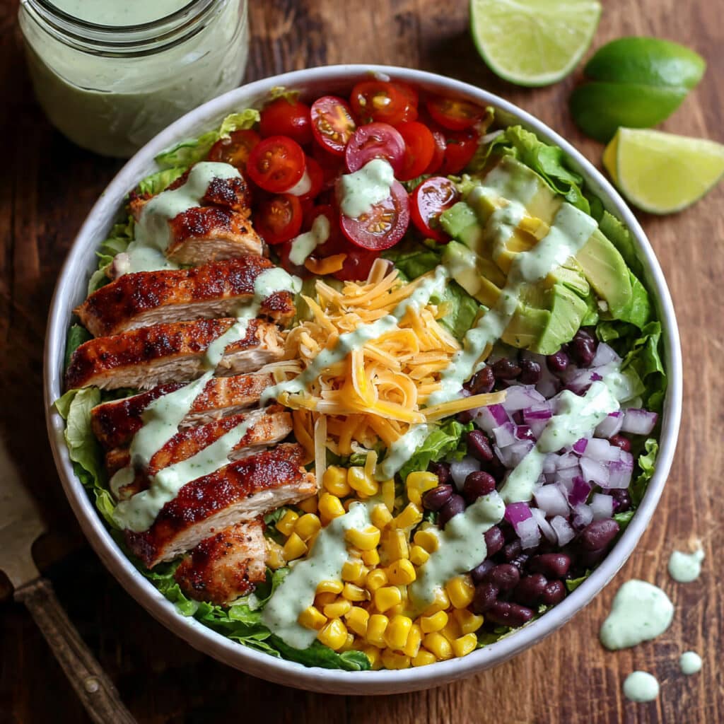 BBQ Chicken Salad with Creamy Cilantro Dressing
