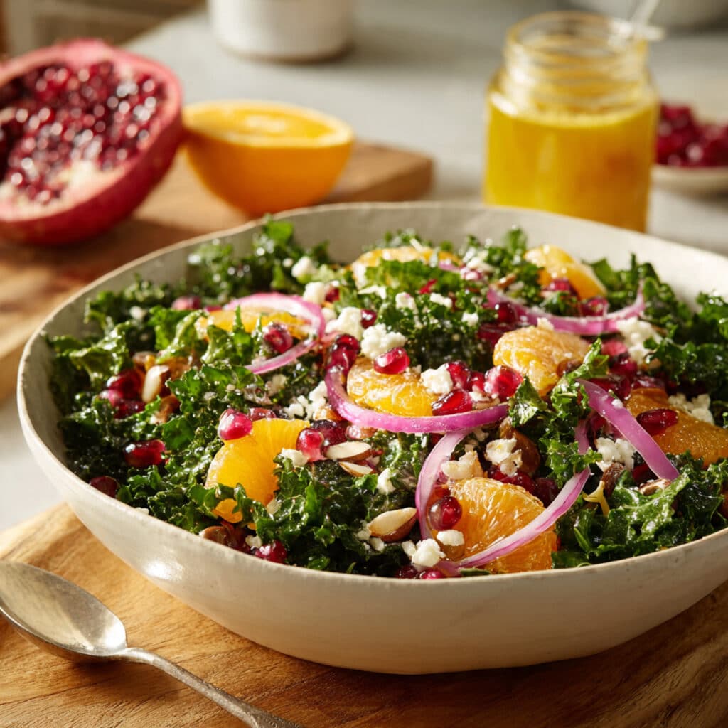 Citrus Pomegranate Kale Salad