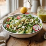Everything Spring Green Salad with Lemon Basil Vinaigrette