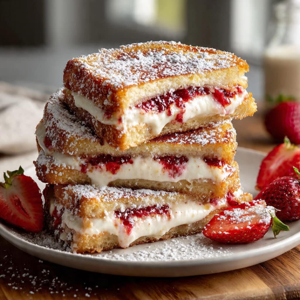 Fried Strawberry Cheesecake Sandwiches