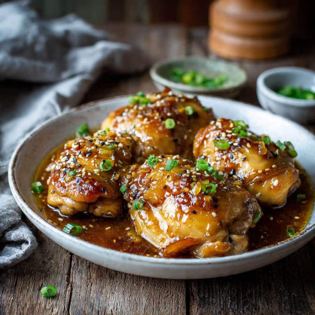 Honey Garlic Slow Cooker Chicken Thighs