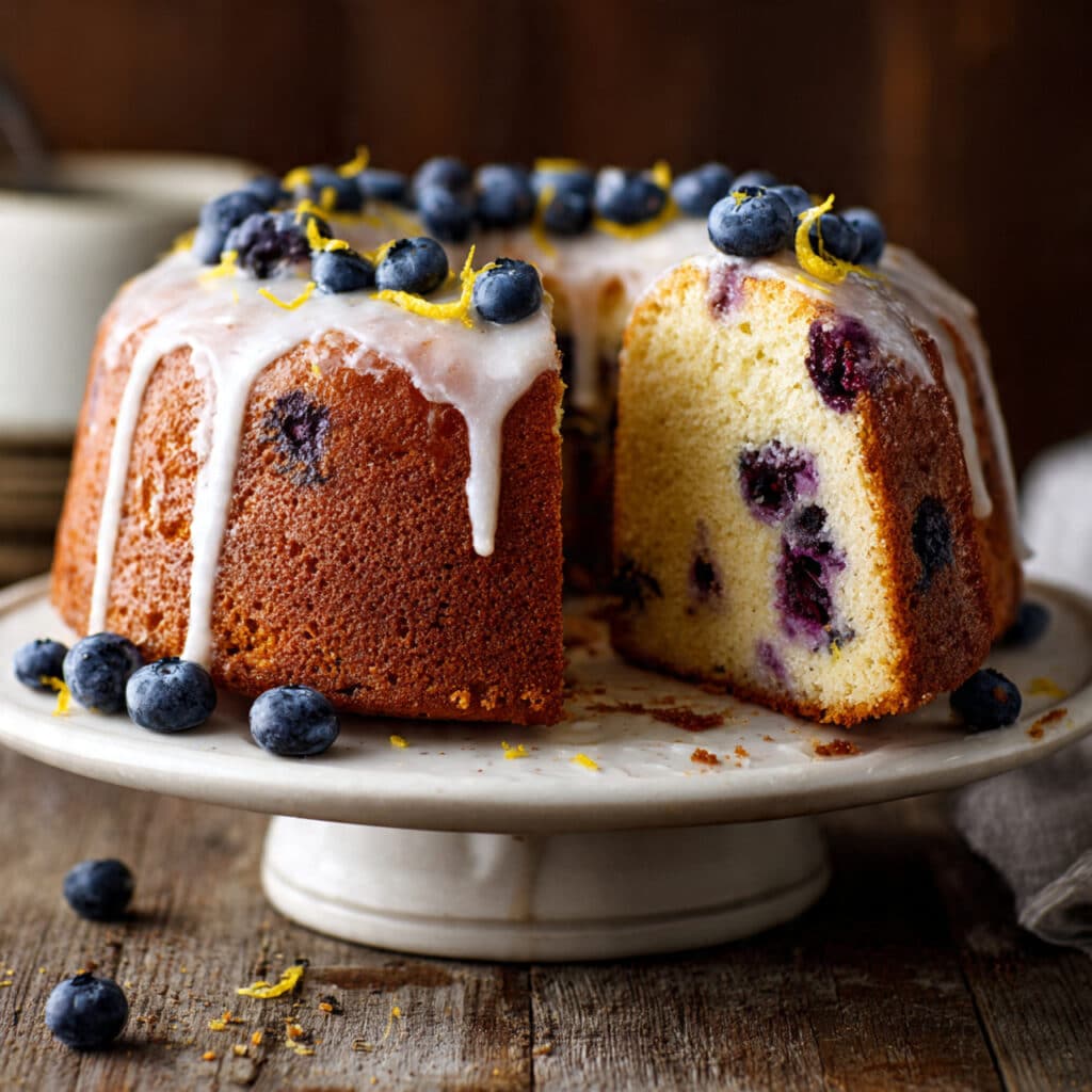 Lemon blueberry pound cake