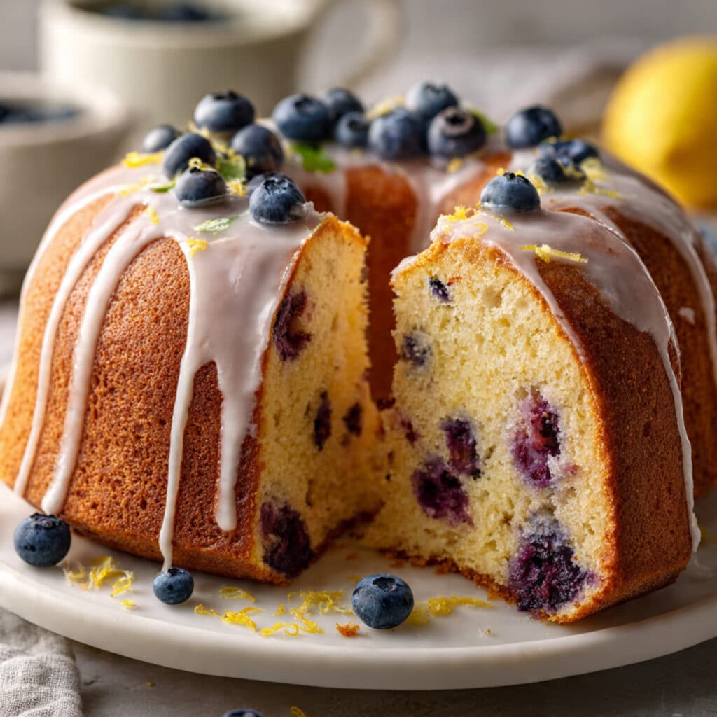 Lemon blueberry pound cake