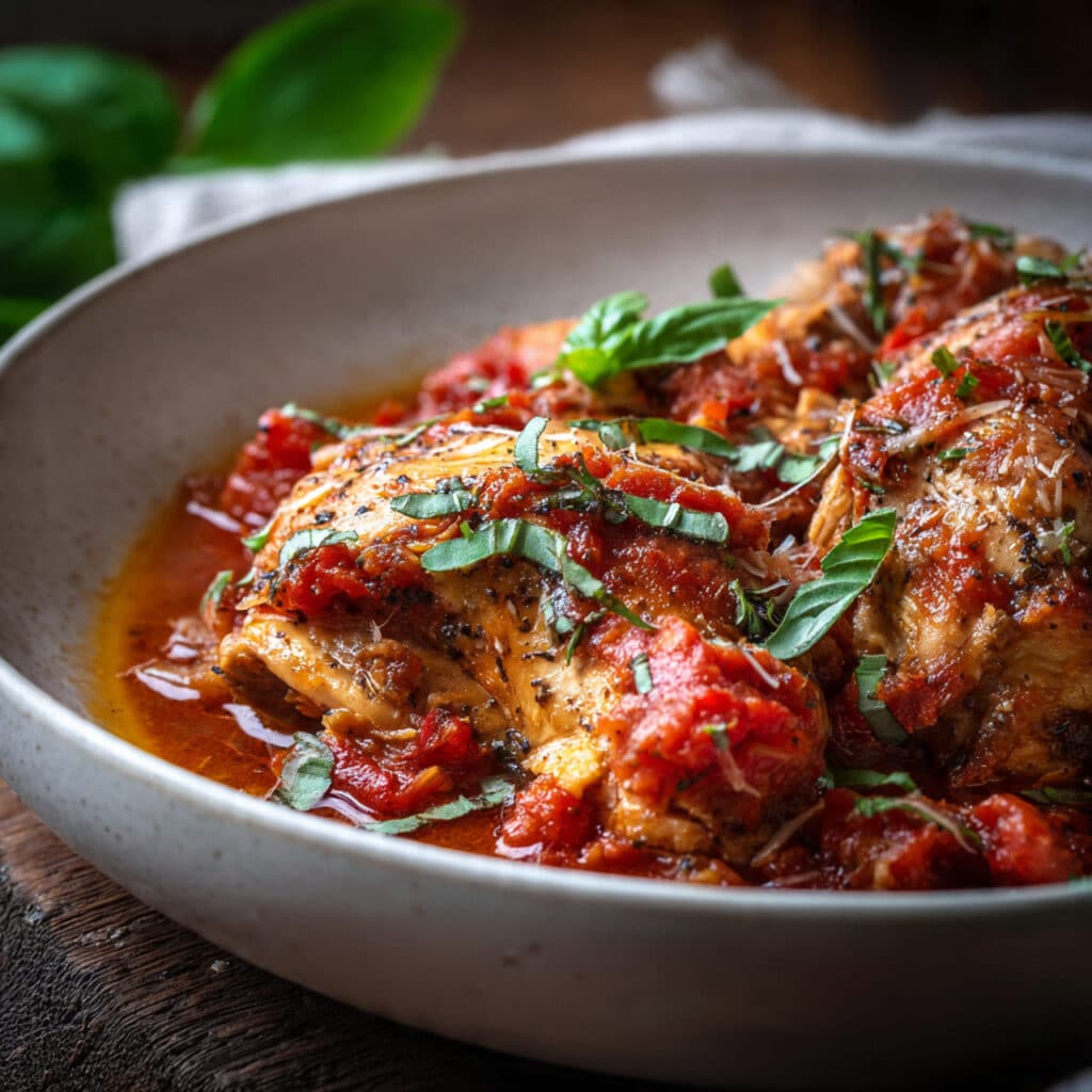 Slow Cooker Tomato Basil Chicken