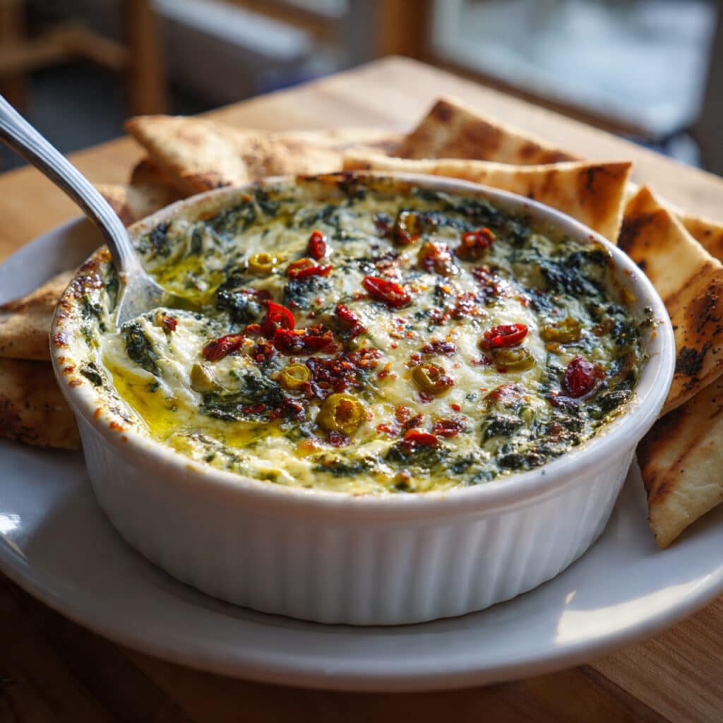 Spinach Pepperoncini Baked Feta Dip