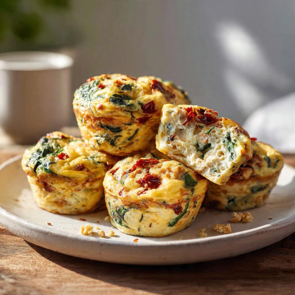 Spinach, Feta, and Sun Dried Tomato Egg Muffins