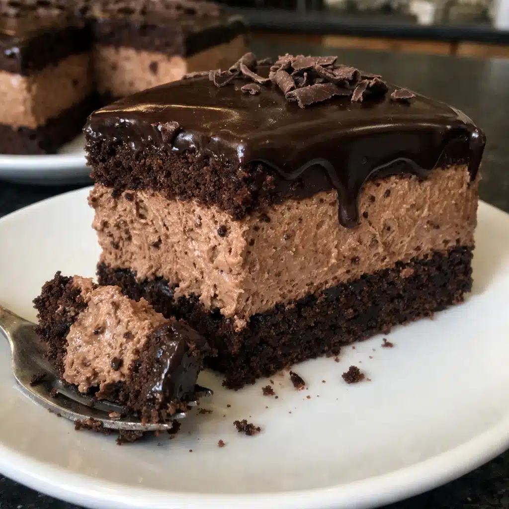 Chocolate mousse filling with silky whipped texture perfect for layer cakes, cupcakes, or elegant dessert cups