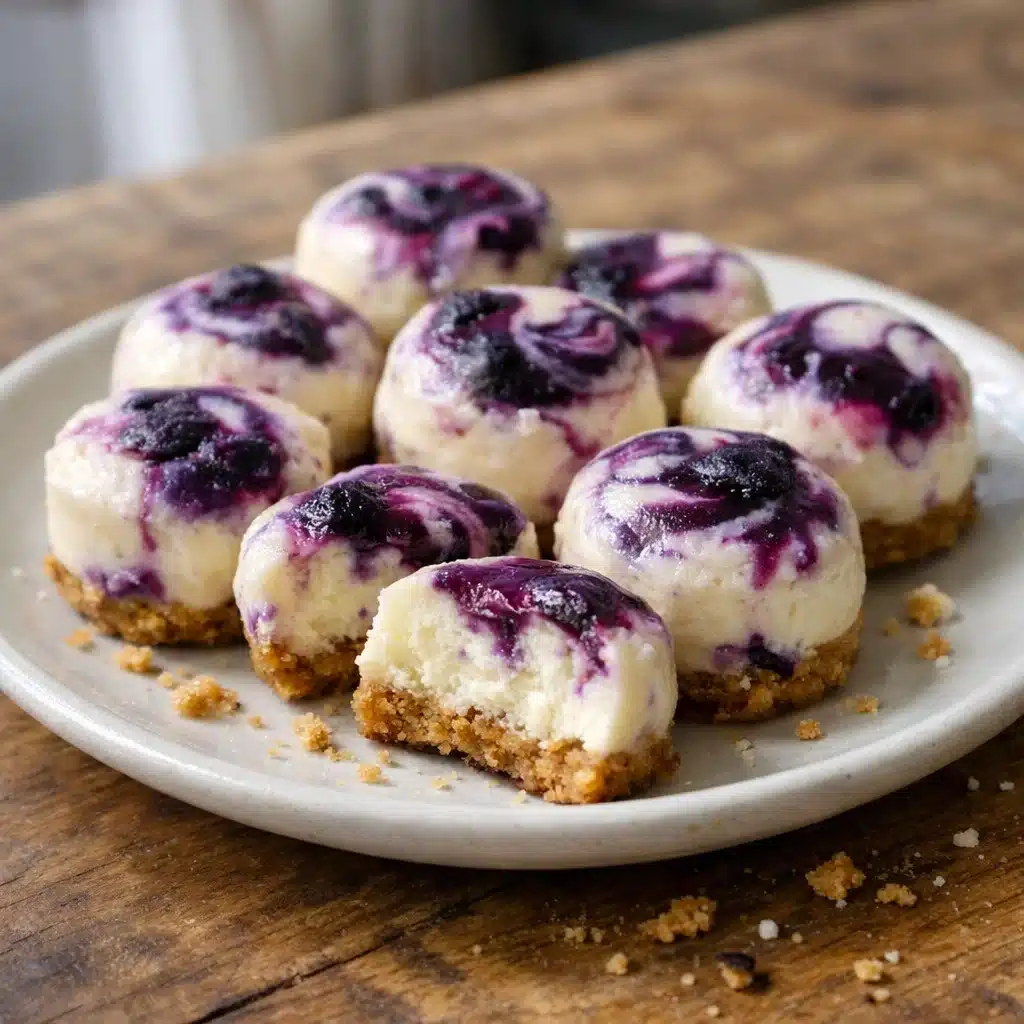Swirled Blueberry Cheesecake Bites