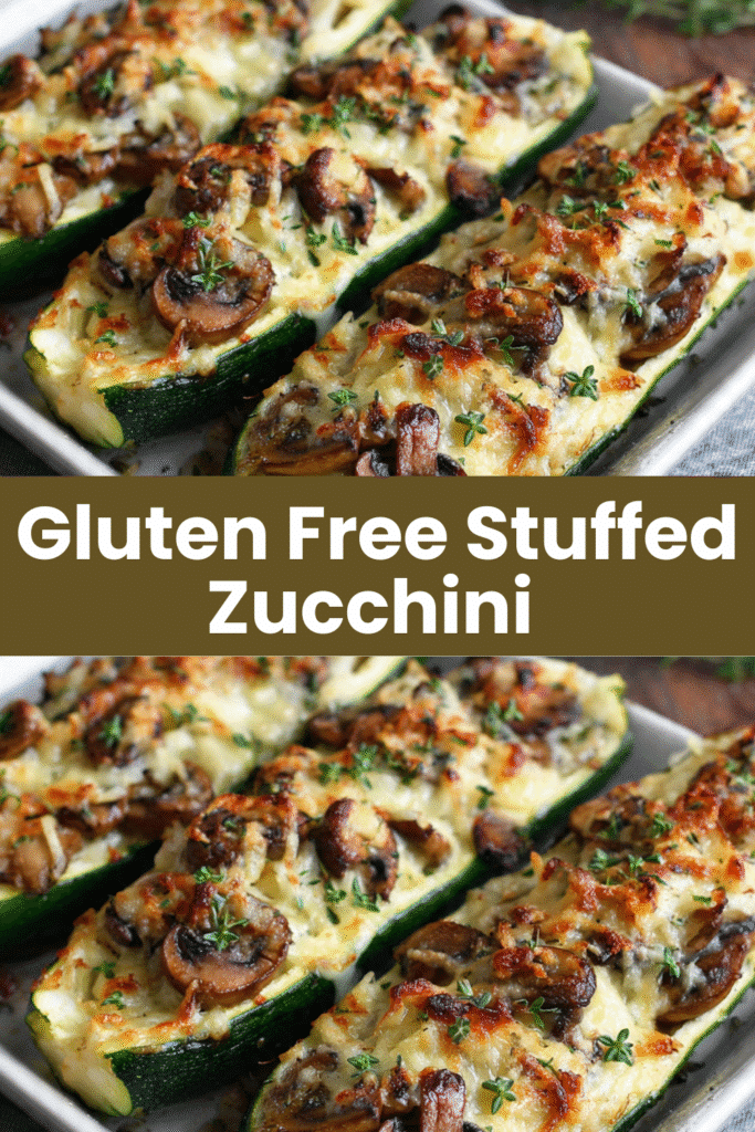 Stuffed Zucchini with Mushrooms and Onions
