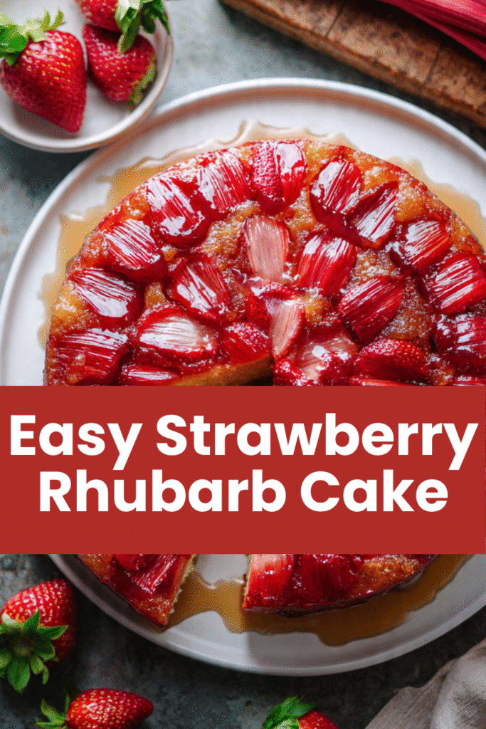 Strawberry Rhubarb Upside Down Cake