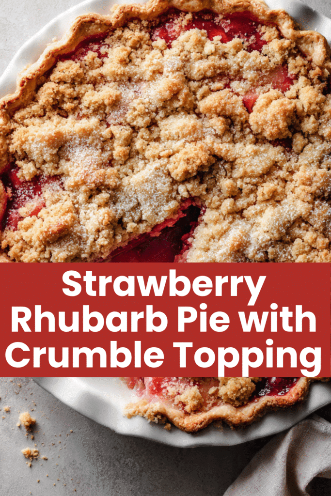 Strawberry Rhubarb Pie with Crumb Topping