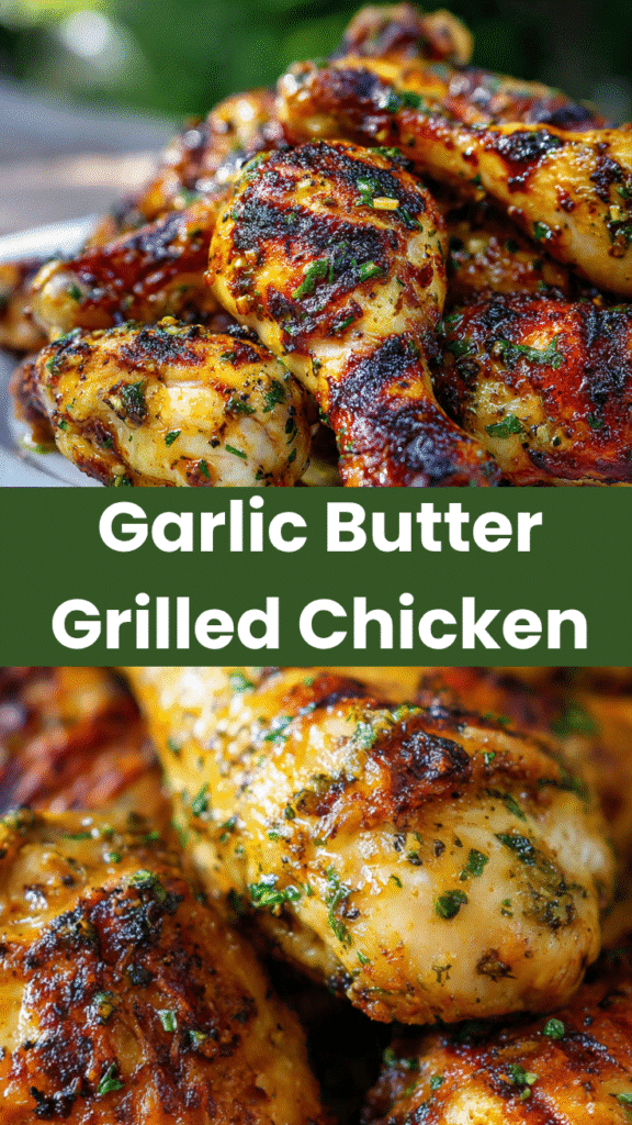 Grilled Butterflied Garlic Butter Chicken Drumsticks