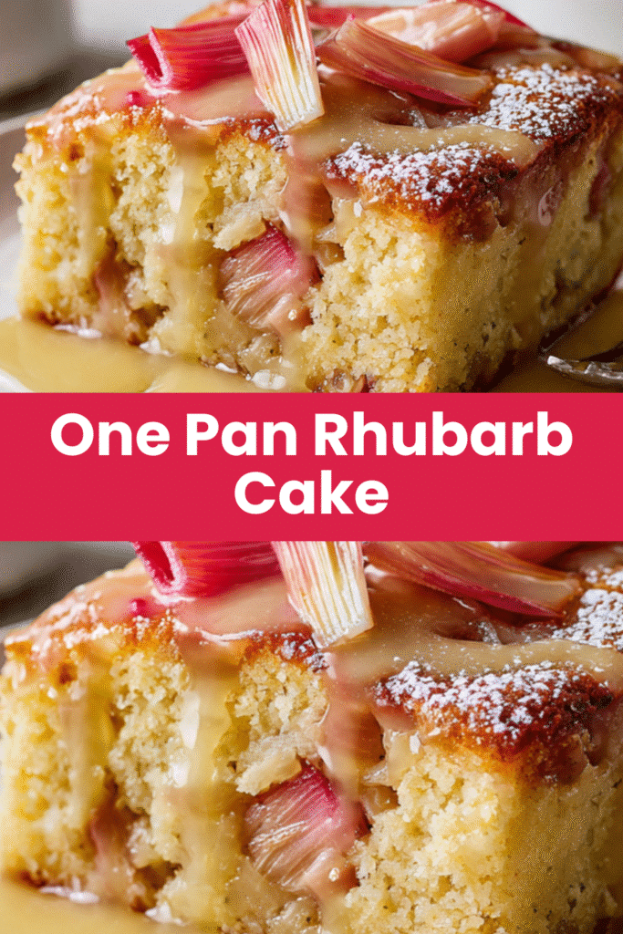 Rhubarb Cake with Butter Sauce