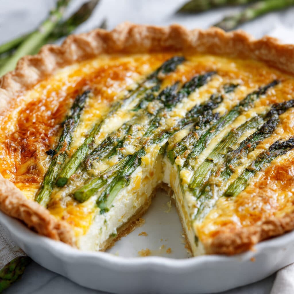 Cheddar Asparagus Quiche