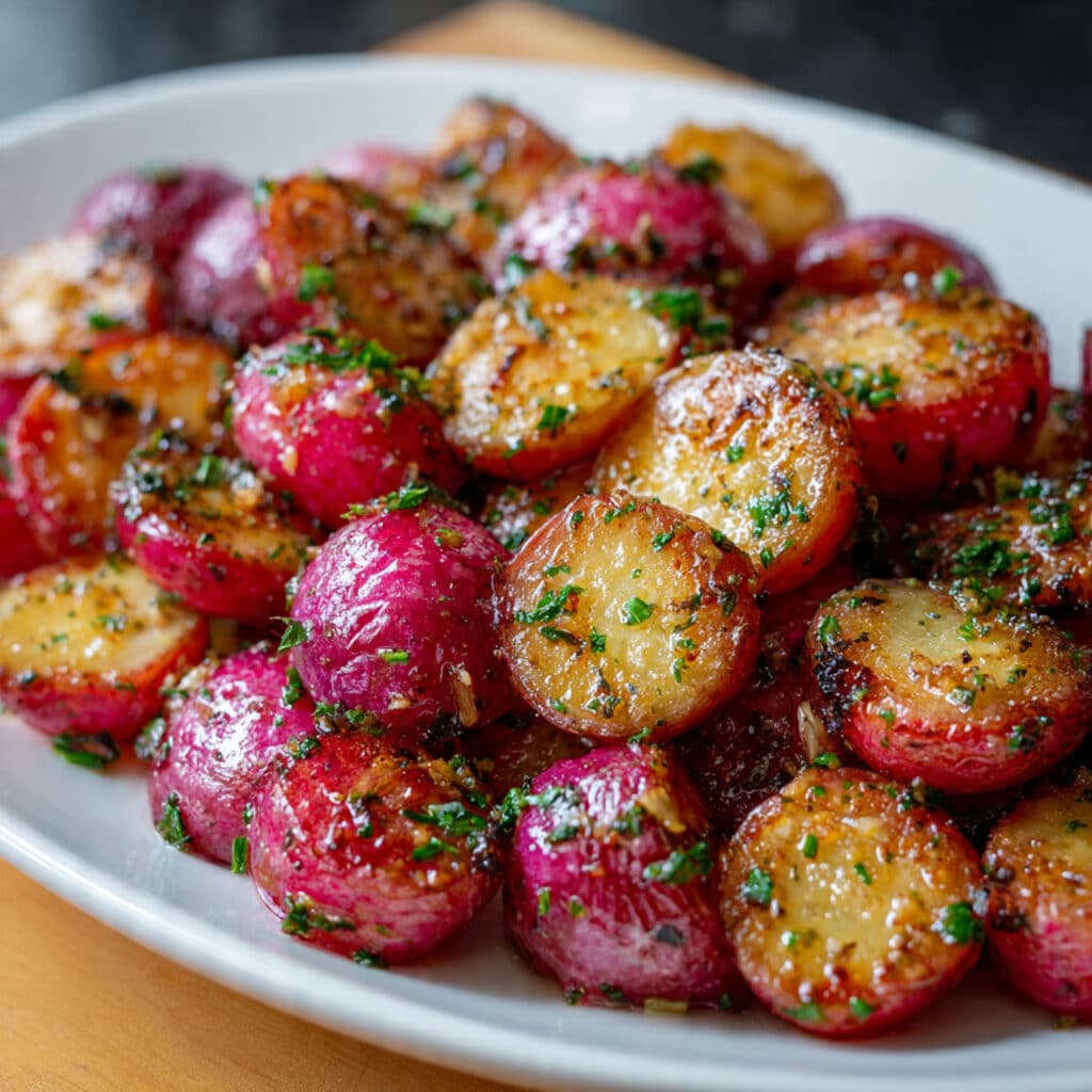 Garlic Roasted Radishes