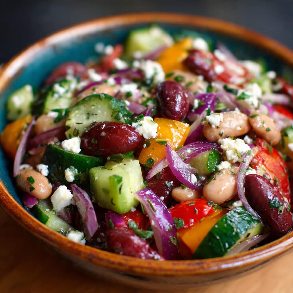 Greek Bean Salad with Marinated Beans