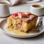 Rhubarb Cake with Butter Sauce
