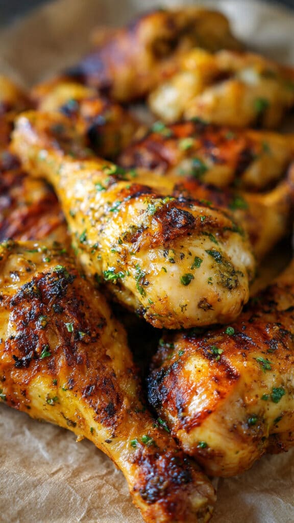Grilled Butterflied Garlic Butter Chicken Drumsticks