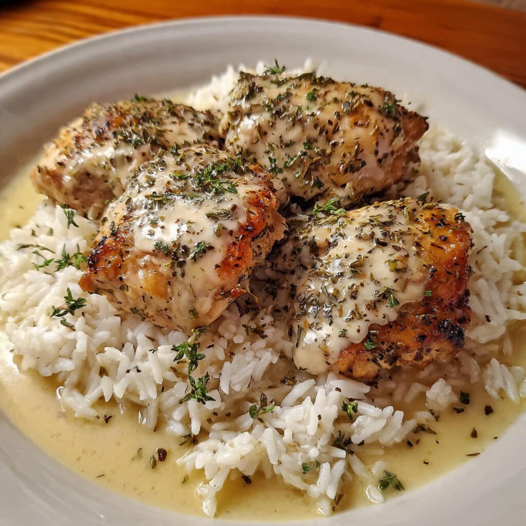Slow Cooker Lemon Herb Chicken and Rice