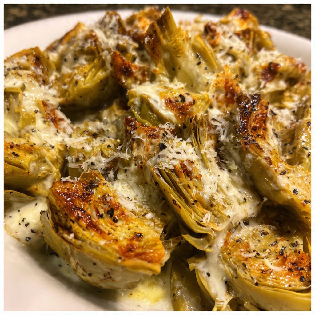 Air Fryer Artichoke Hearts with Garlic Aioli