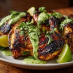 Peruvian Grilled Chicken with Creamy Green Sauce
