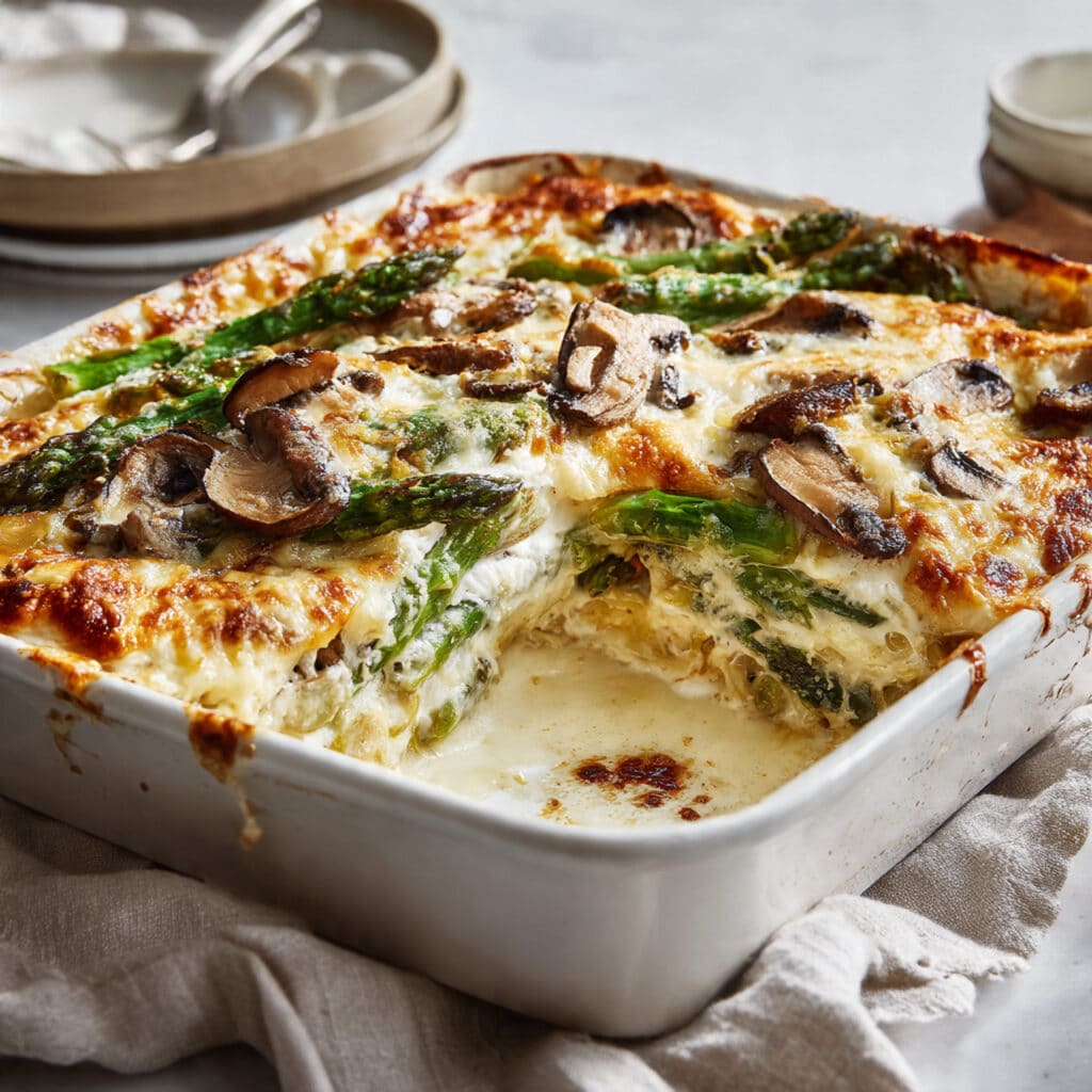 Asparagus and Mushroom Bake