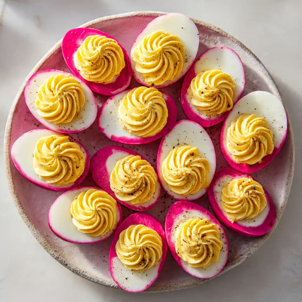 Pink Deviled Eggs