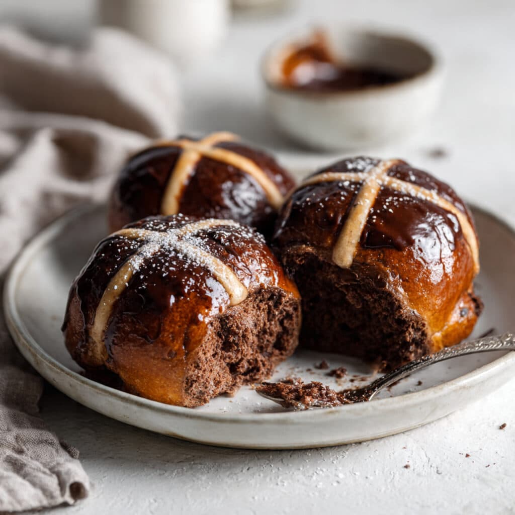 Chocolate Hot Cross Buns