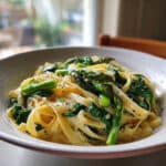 Fettuccine with Spinach and Asparagus