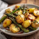 Garlic Herb Roasted Potatoes and Asparagus