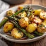 Garlic Herb Roasted Potatoes and Asparagus