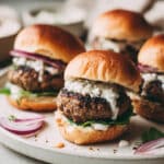 Flavorful Ground Lamb Sliders with Feta Sauce
