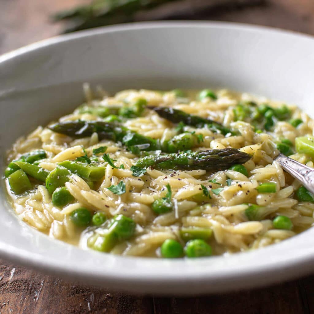 Orzo with Asparagus and Peas