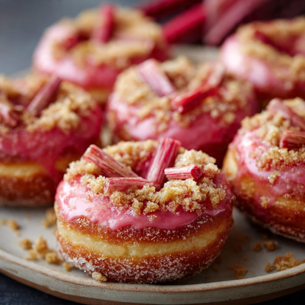 Rhubarb Doughnuts
