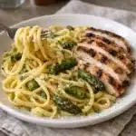 Lemon Asparagus Pasta with Grilled Chicken