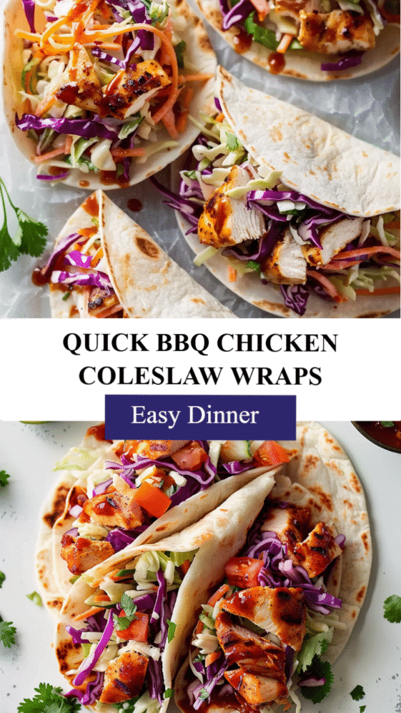 BBQ Chicken Coleslaw Wraps